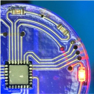 3D printed cube with embedded electronics