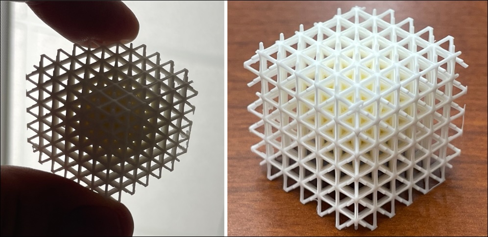 Polymer lattice cube structures