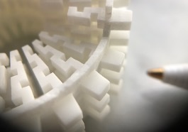 White architected lattice close up
